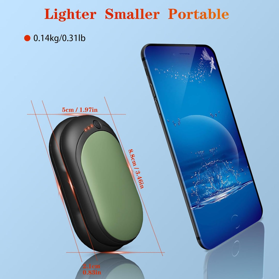 Elektrischer Handwärmer,Handwärmer Wiederaufladbar 2er Set mit 6000mAh,Taschenwärmer USB-Kabeln,3 He