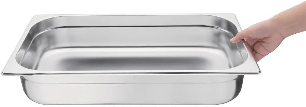 Vogue Gastronorm-Pfanne 1/1, Edelstahltablett, Tiefe: 100 mm, Fassungsvermögen: 13,5 Liter, Behälter