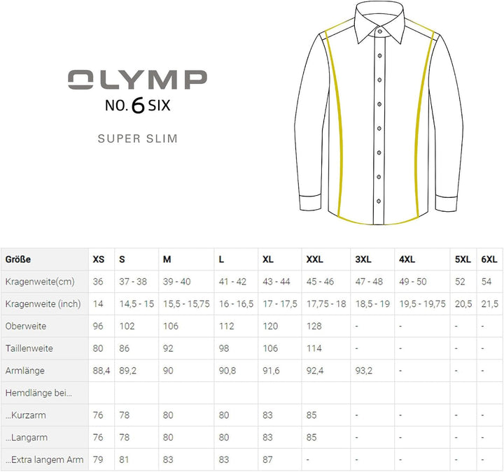 OLYMP Herren Businesshemd Langarm No. Six 24/Seven,Rotationsdruck,super Slim,Modern Kent 37 Schwarz