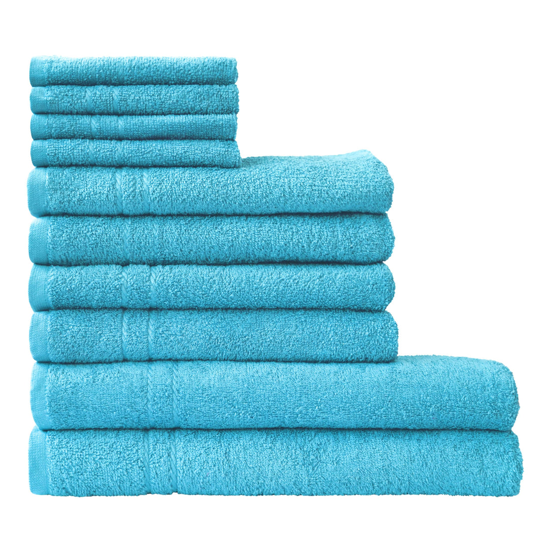 Dyckhoff Frottier 10-TLG Handtuch-Set KRISTALL, 100% Baumwolle, 2 Duschtücher, 4 Handtücher, 4 Seift