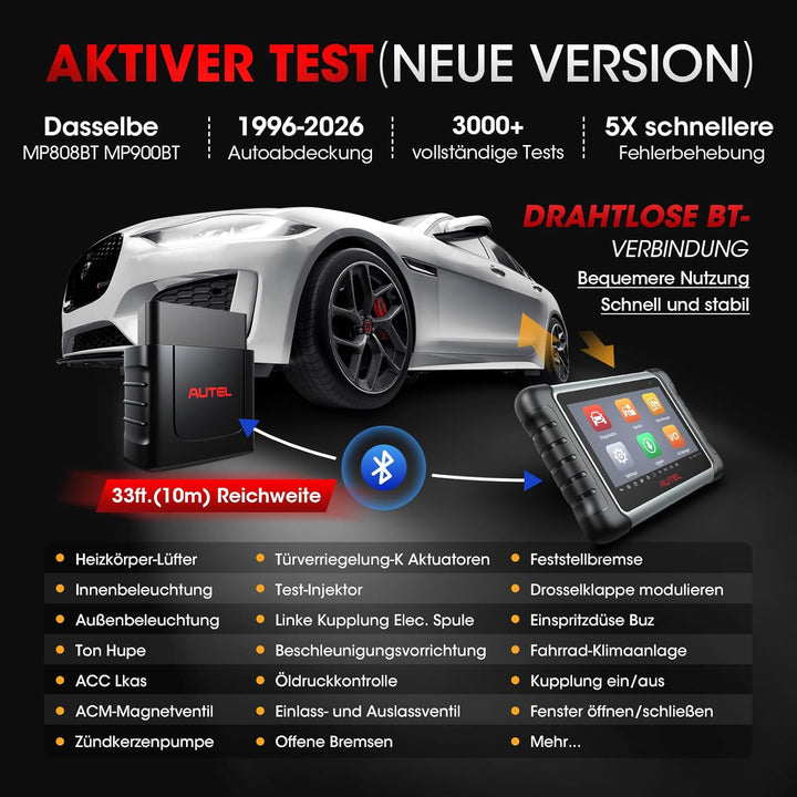 Autel MaxiCOM MK808K-BT OBD2 Diagnosegerät Gleich wie MK808BT Pro 2024 Bidirektionaler Aufstockung d