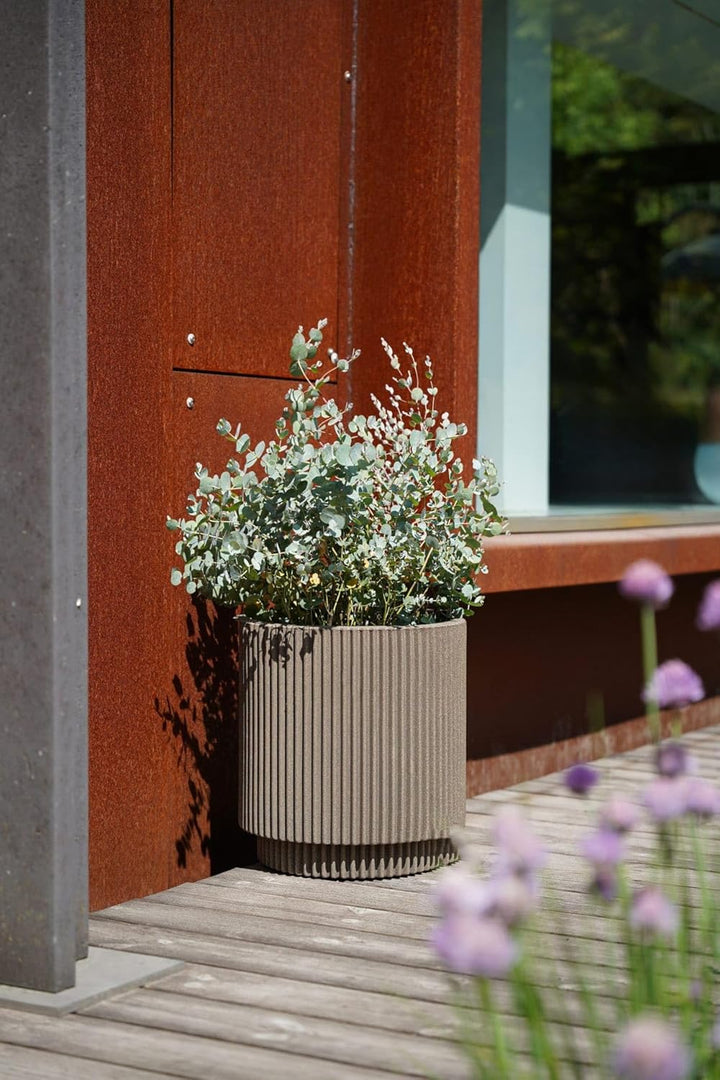 Capi Europe - Gefäss Zylinder Groove NL - 41x43 - Elfenbein - Öffnung Ø36 - Blumentopf für den Innen