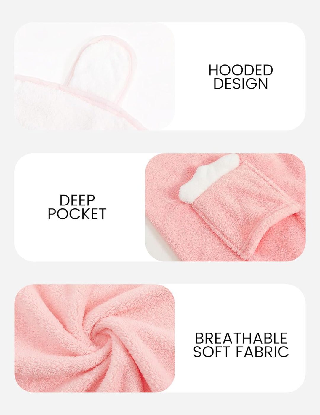 JiAmy Mädchen Bademäntel aus Coral Fleece Kuschelflanell Kuschelweiche Kinderhausmäntel Nachtwäsche