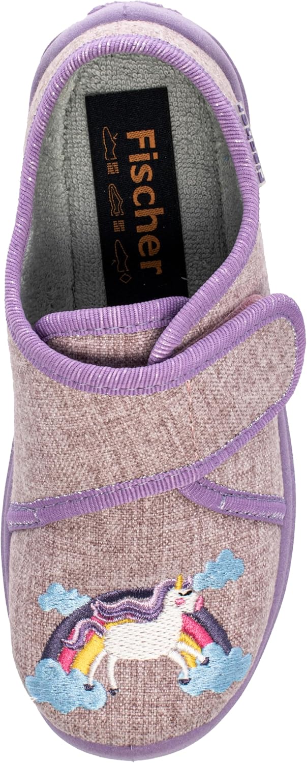 Fischer Kinder Hausschuh Mädchen Mary Jane Ballerina Glitzer Stern 632344 36 EU Flieder, 36 EU Flied