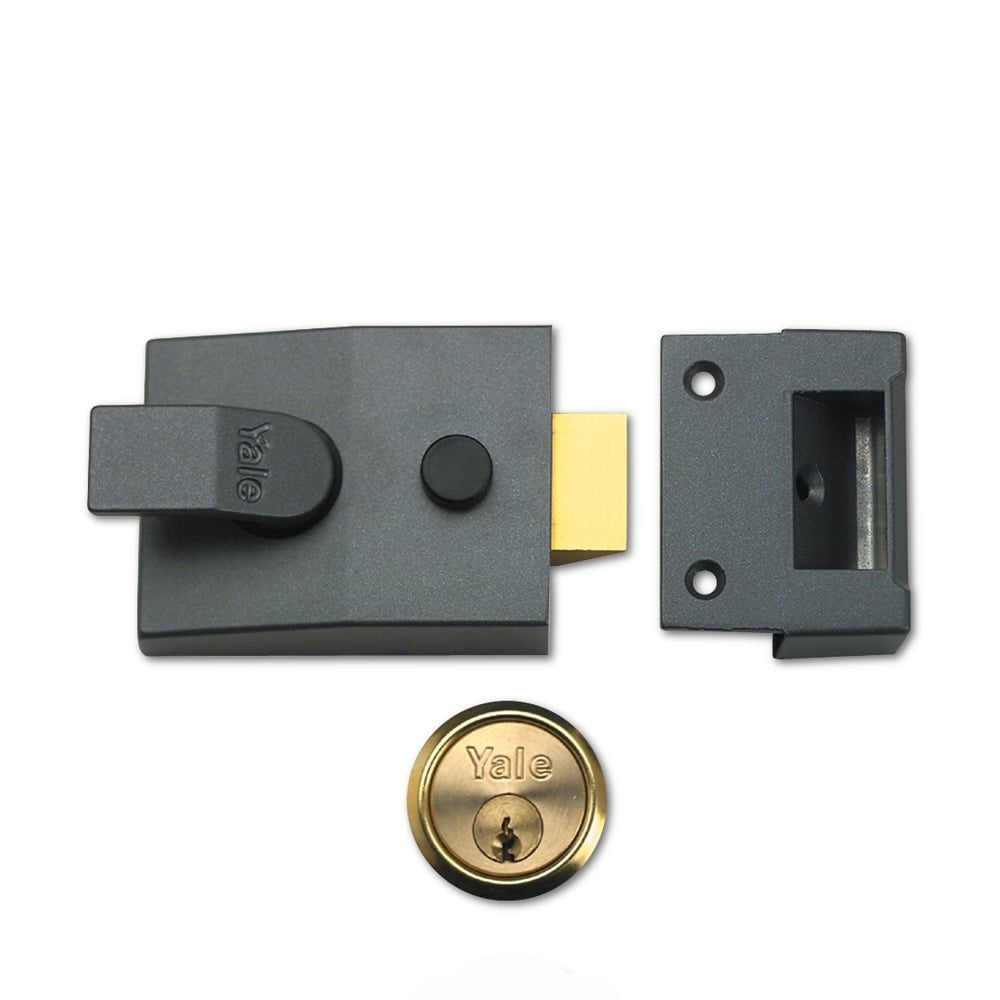 Yale YAL89DMGPB 85 & 89 hoher Sicherheit mit automatischem Riegelschloss, Dunkles Metallic-Grau/poli