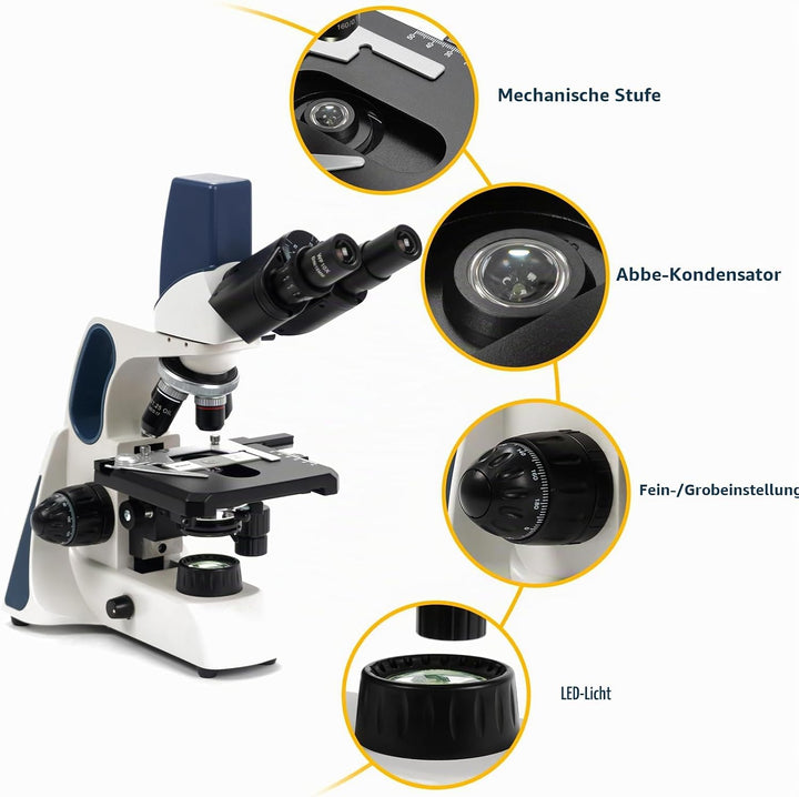 Swift DMSW-300 Compound-Binokularmikroskop, 40X-1600X Vergrösserung, wiederaufladbares digitales Lab