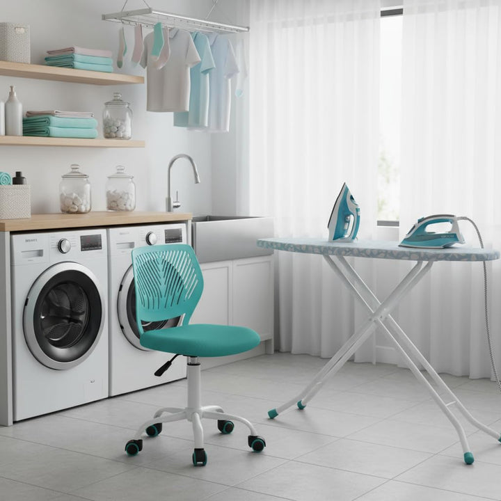 FurnitureR Bügelhocker ergonomisch, höhenverstellbar, ohne Armlehnen, Netzrückenlehne, Sitzfläche 38