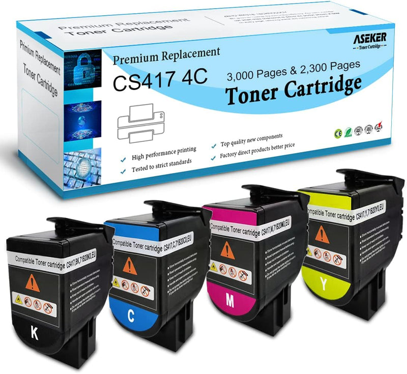 ASEKER Kompatibler Tonerkartusche für Lexmark CS317dn CX317dn CS417dn CX417de CS517de CX517de Drucke