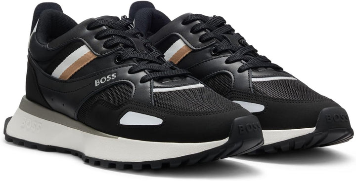 BOSS Herren Jonah Runn Sneakers im Laufschuh-Stil mit Eva-Gummisohle Grösse, Schwarz