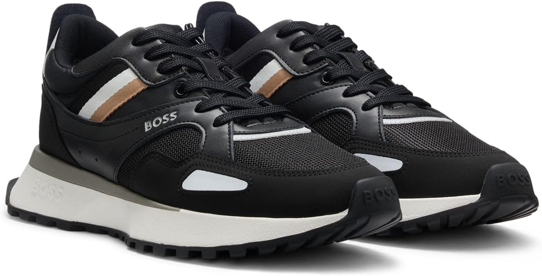 BOSS Herren Jonah Runn Sneakers im Laufschuh-Stil mit Eva-Gummisohle Grösse 43 EU Schwarz, 43 EU Sch