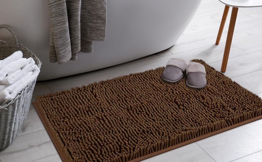 FCSDETAIL rutschfeste, Hochflor Badteppiche 70 x 120 cm, Maschinenwaschbare Badematte, Badvorleger m