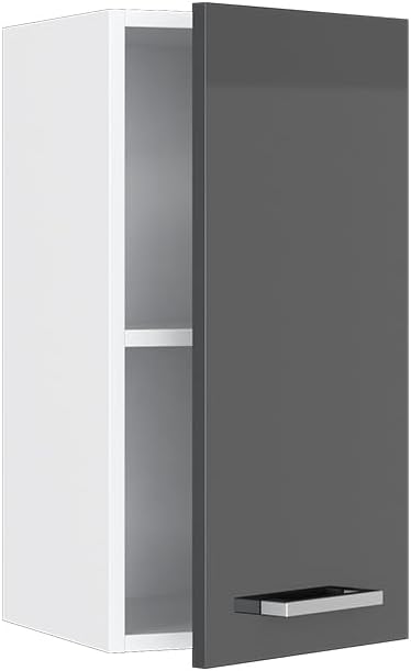 Vicco Hängeschrank R-Line, Anthrazit Hochglanz/Weiss, 30 cm Anthrazit Hochglanz Hängeschrank 30cm, A