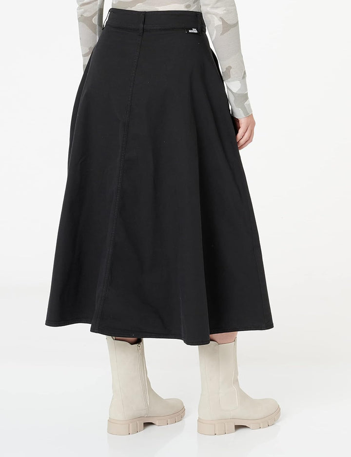 Love Moschino Damen Canvas midi Skirt with Patch Pockets 42 Schwarz, 42 Schwarz