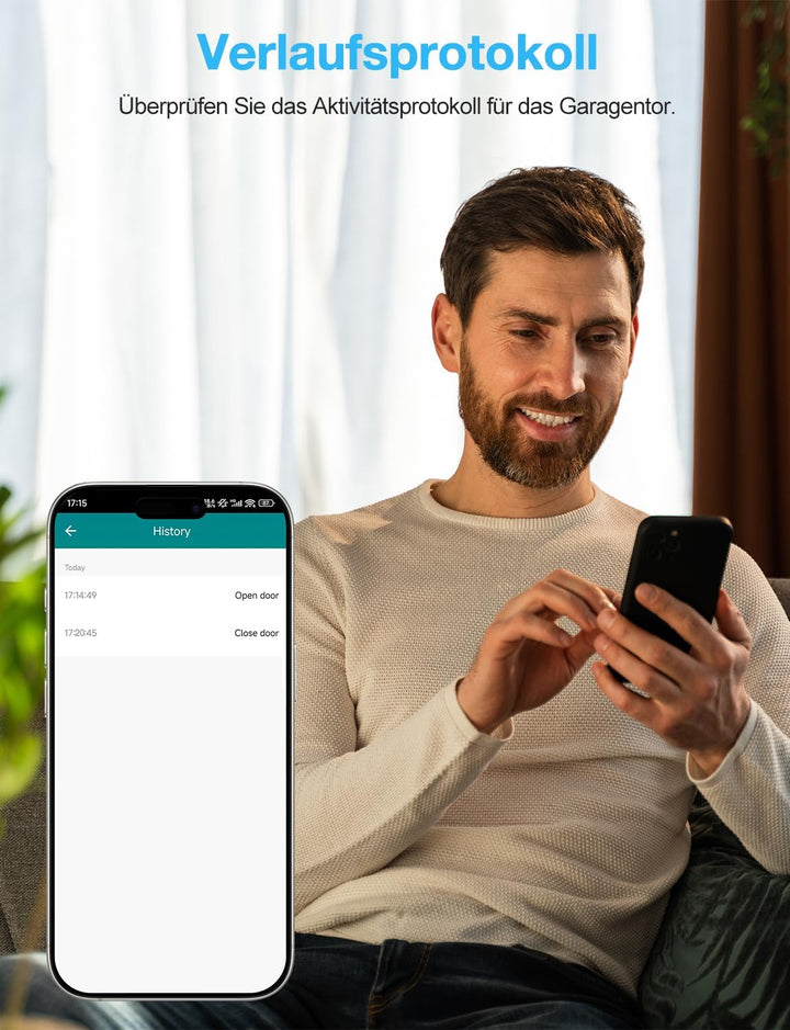 Maxcio Smart WLAN Garagentoröffner, Kompatibel mit Alexa/Google Home, APP Steuerung, Sprachsteuerung