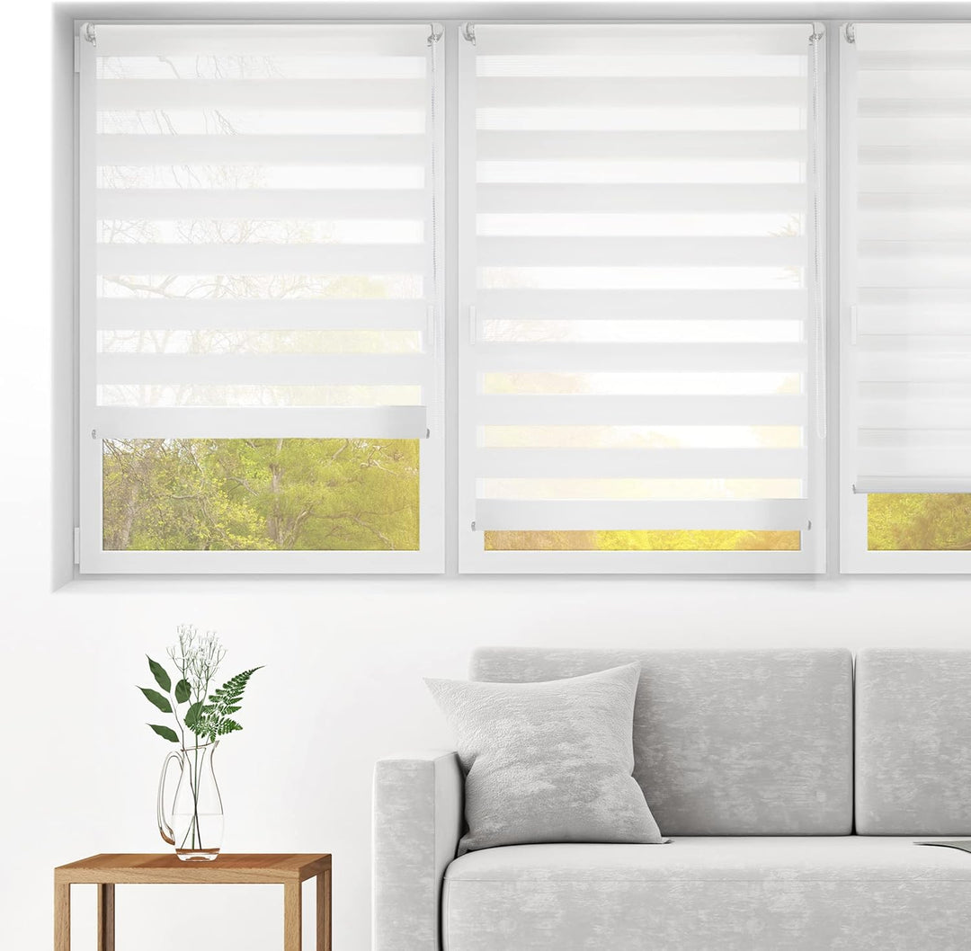Blindecor - Indus doppelrollo klemmfix ohne bohren - duo rollo klemmfix Weiss - 100 x 220 cm (Breite