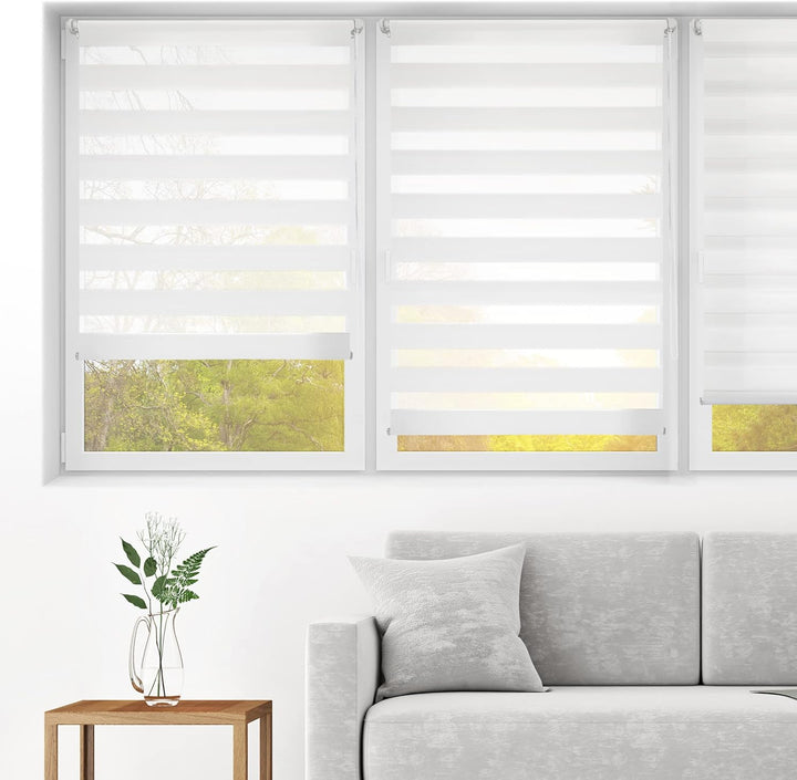 Blindecor - Indus doppelrollo klemmfix ohne bohren - duo rollo klemmfix Weiss - 100 x 220 cm (Breite