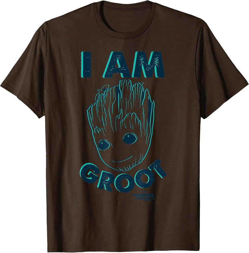 Kids Marvel Guardians Vol. 2 I Am Baby Groot Teal T-Shirt C1 12 Heather Grey