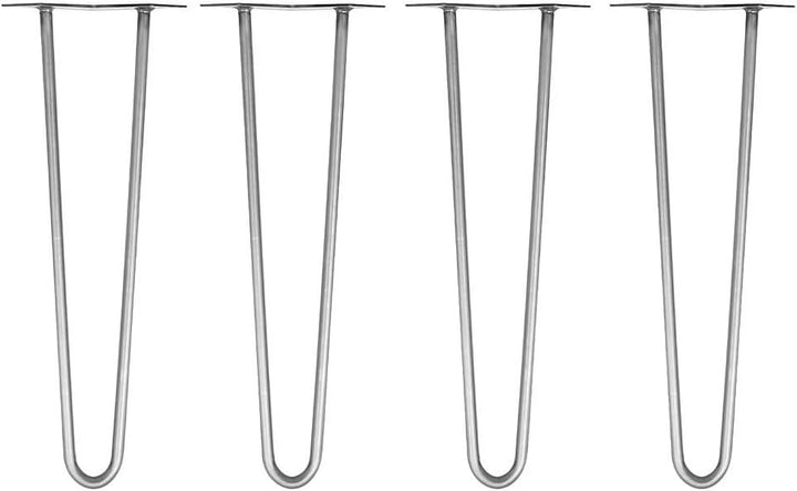 Melko 4 Stück Hairpin Legs Haarnadel Tischbeine aus 12 mm Stahl Tischfuss inkl. Bodenschoner, Höhe 3