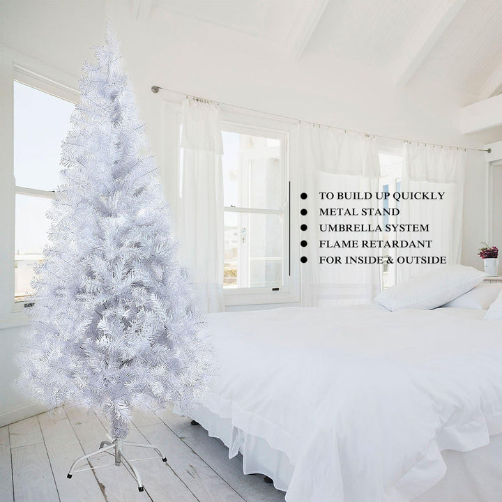Weihnachtsbaum weiss, 120/150/180/210 cm Weiss, künstlicher Weihnachtsbaum, Kunsttanne mit Metallstä