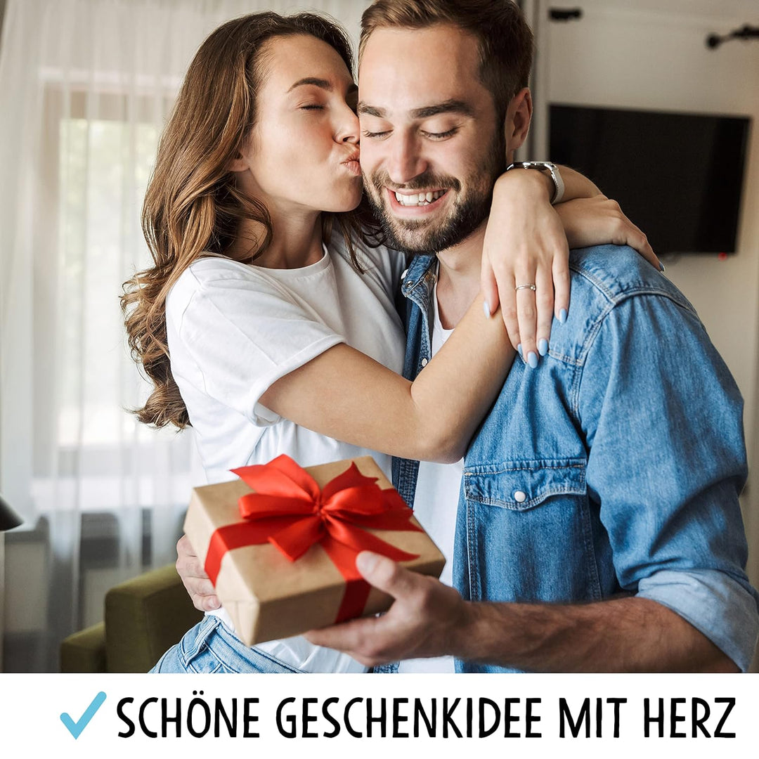 OWLBOOK DU ICH Superhelden Paare Bild im Holz-Rahmen A3 mit Passepartout Geschenke Geschenkideen für