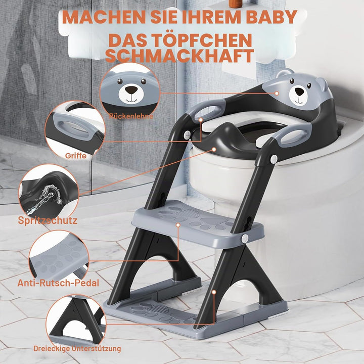 Skyroku Töpfchentrainingssitz mit Trittleiter, für Kinder, Jungen, Mädchen, Kleinkinder, bequem, sic