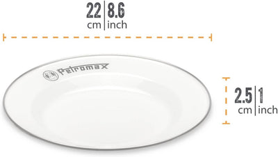 Petromax Emaille Borden Set - Wit Weiss 22,5 cm, Weiss 22,5 cm
