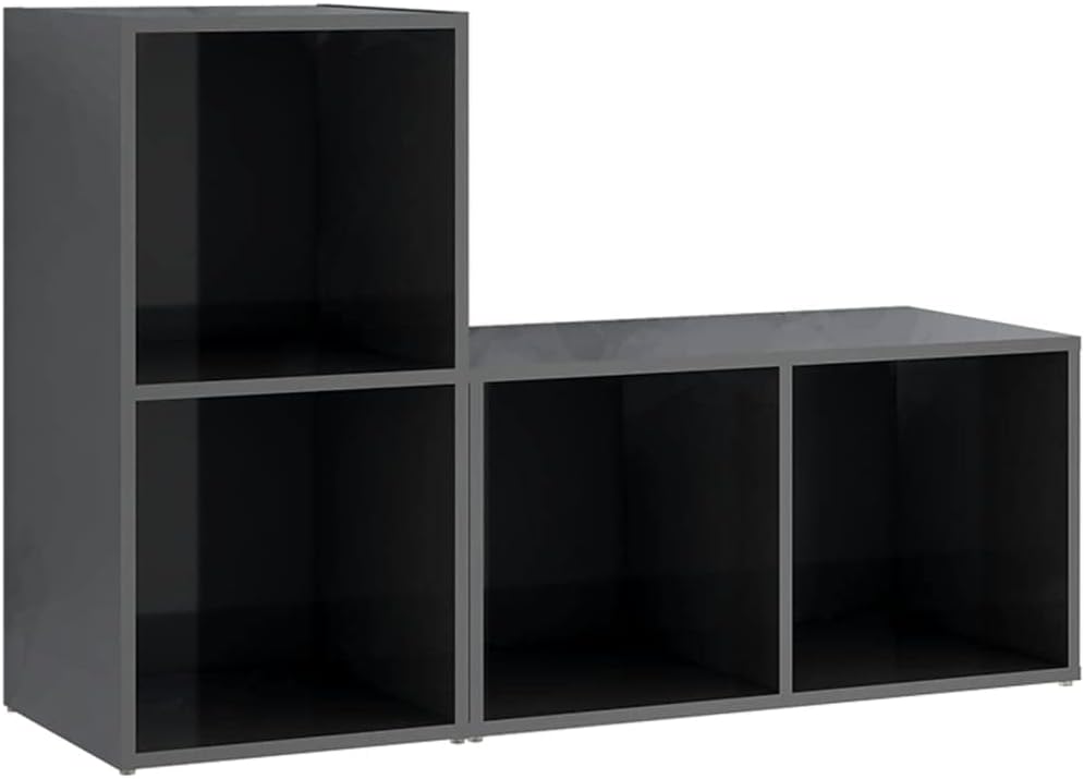 vidaXL 2X TV Schrank mit 2 Fächern Lowboard Sideboard Fernsehtisch Fernsehschrank TV Möbel HiFi-Schr