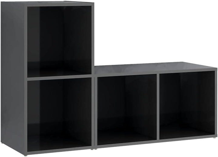 vidaXL 2X TV Schrank mit 2 Fächern Lowboard Sideboard Fernsehtisch Fernsehschrank TV Möbel HiFi-Schr