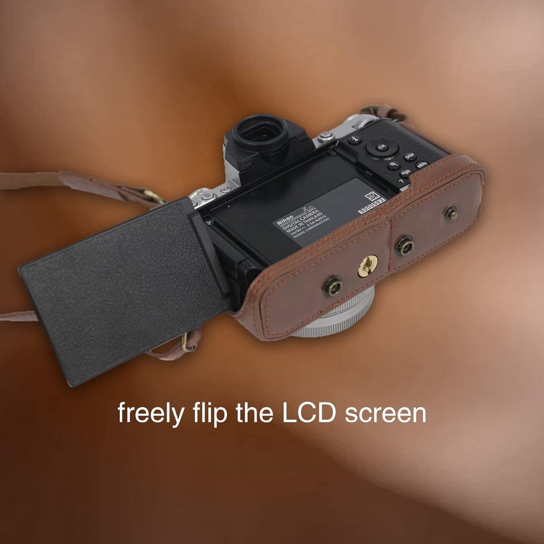 Rieibi Z fc Zfc Kameratasche PU-Leder mit Gurt für Nikon Z fc Zfc 28 mm f/2.8 SE, 16-50 mm f/3.5-6.3