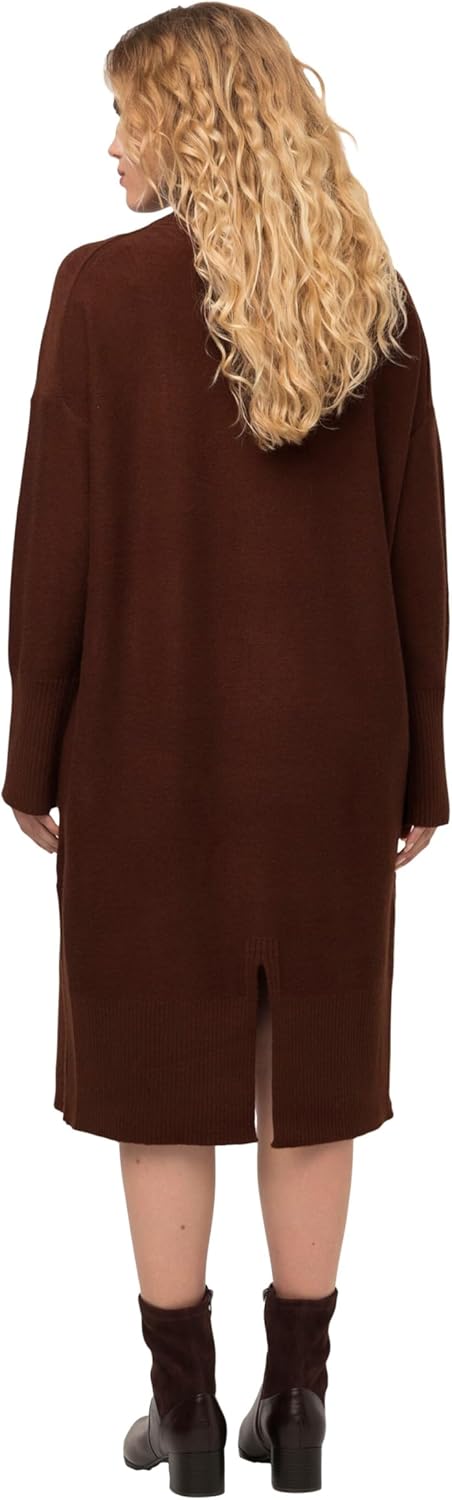 Ulla Popken Damen Strickkleid mit Stehkragen Kleider, 42-44 Grosse Grössen