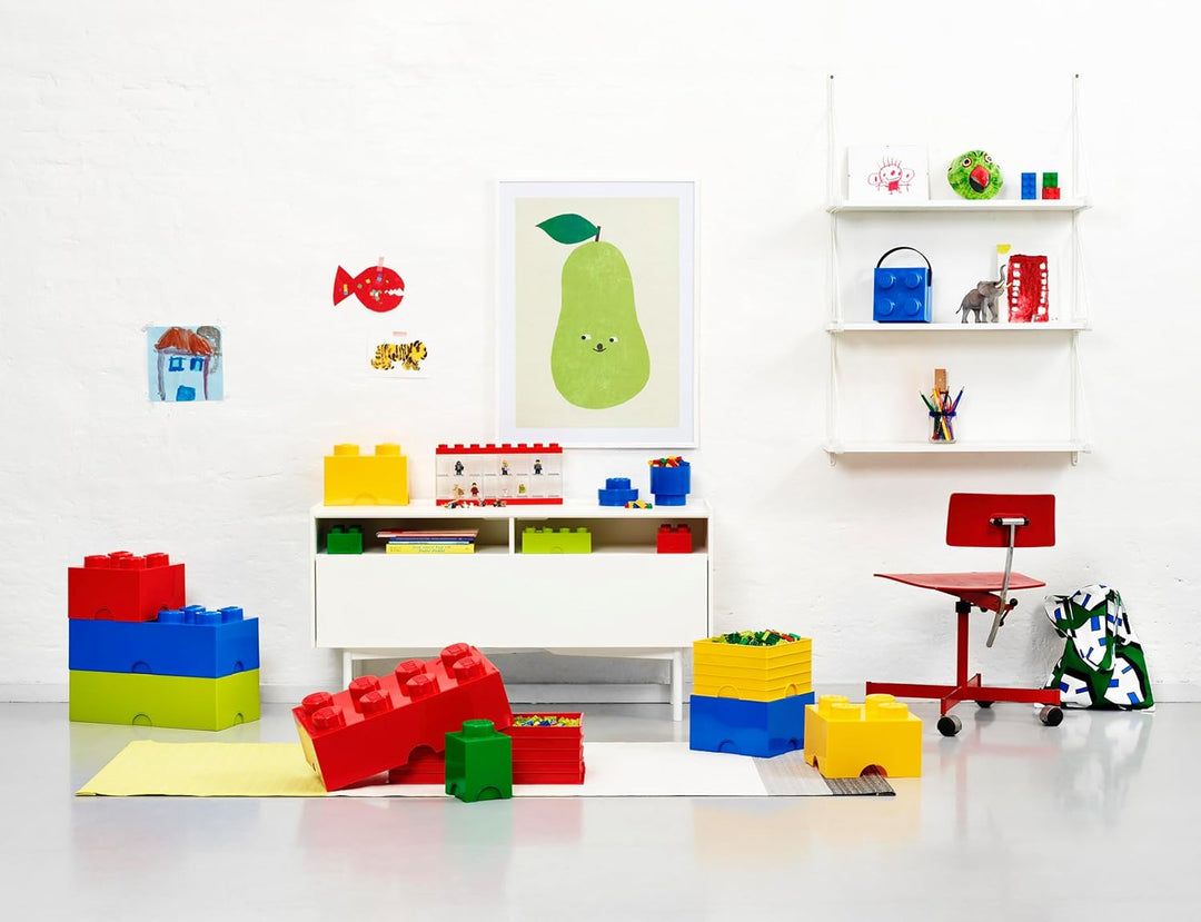 LEGO Aufbewahrungsstein, 8 Noppen, Stapelbare Aufbewahrungsbox, 12 l, gelb, Gelb