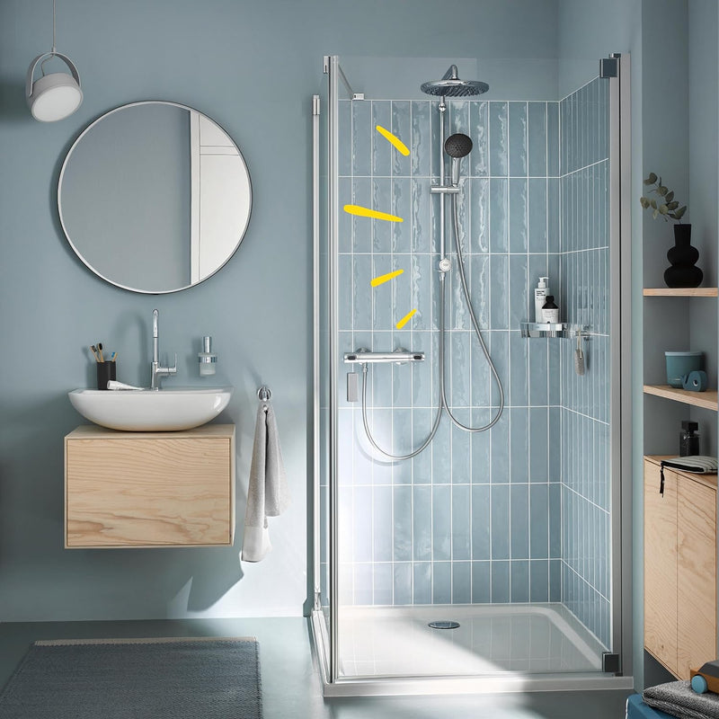 GROHE Vitalio Start 250 - Flex Duschsystem (horizontaler Durscharm 390mm,2 Strahlarten, Brauseschlau