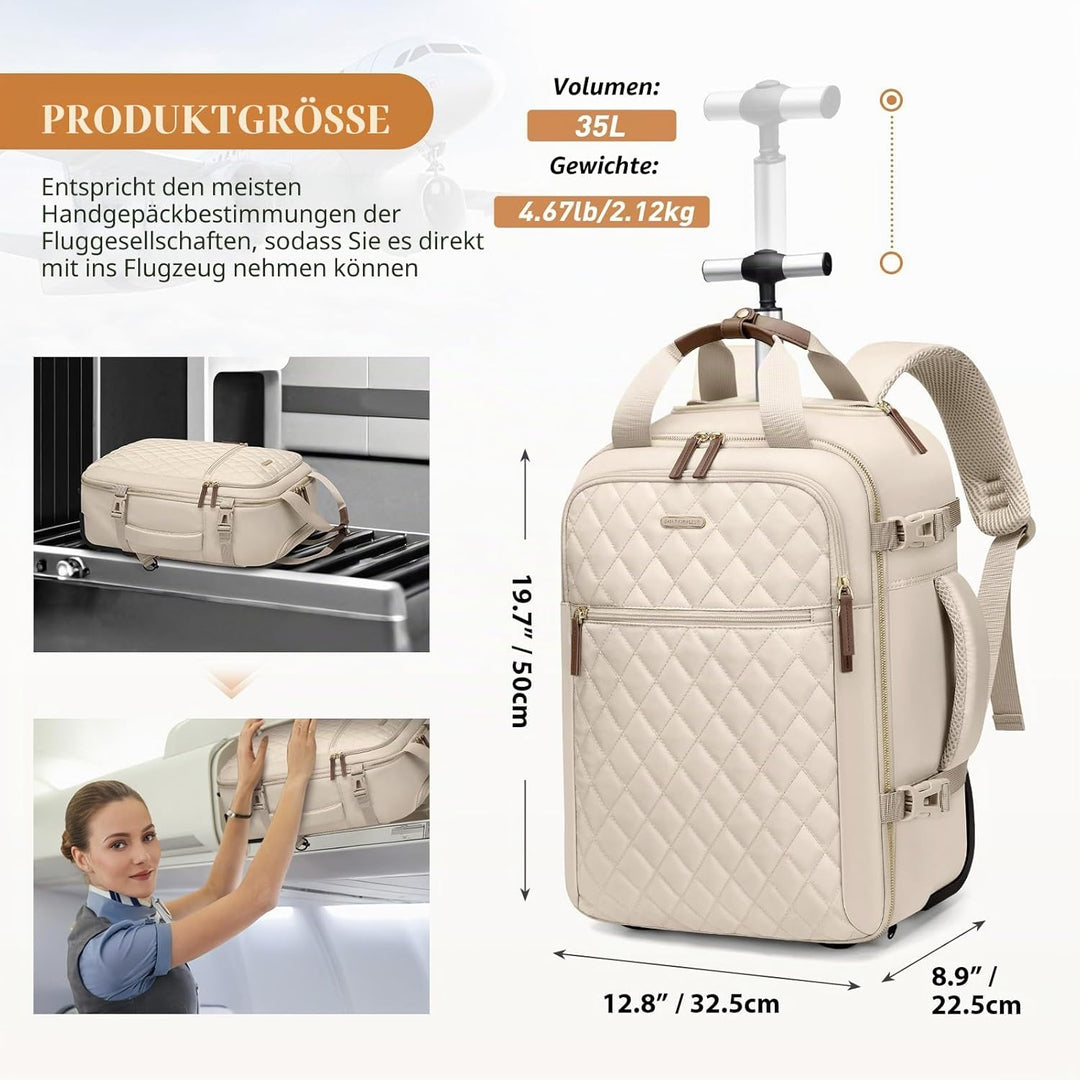 Reiserucksack Damen Rucksack Handgepäck Flugzeug 17 Zoll Laptop Rucksack Herren Wasserdicht Reisetas