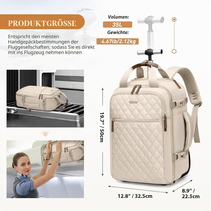 Reiserucksack Damen Rucksack Handgepäck Flugzeug 17 Zoll Laptop Rucksack Herren Wasserdicht Reisetas
