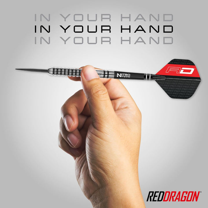 RED DRAGON Gian Van Veen Premium Wolfram Darts Set mit Flüge und Stielen 24.0 Gramm, 24.0 Gramm