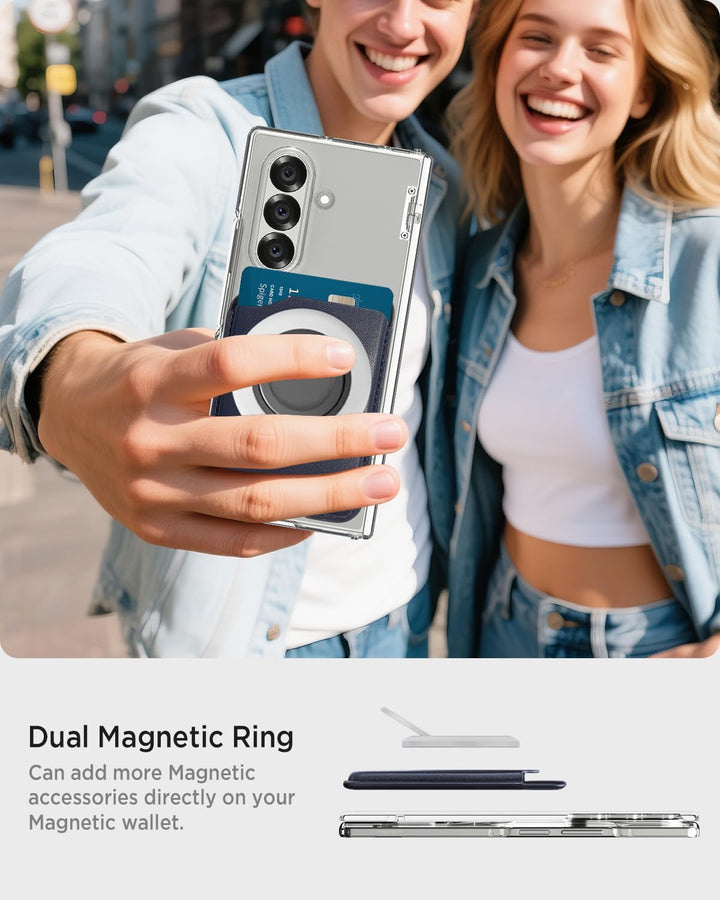 Miimall Kompatibel mit Samsung Galaxy Z Fold 7 Magnet Wallet, [Haltet 2-3 Karten] Dünn Leder Kartenh