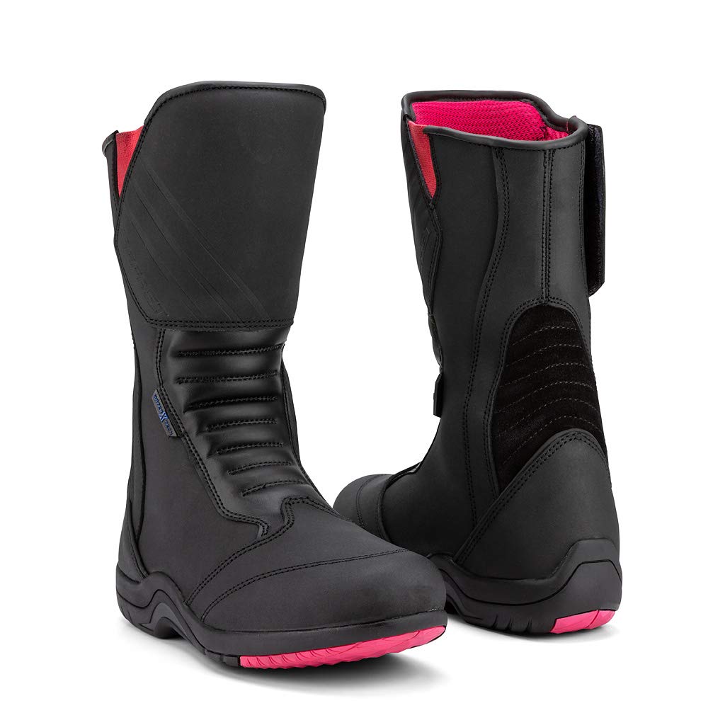 Damen-Touring-Motorradstiefel VIOLET WP, wasserabweisendes Mikrofaser-Obermaterial, abrieb- und schn