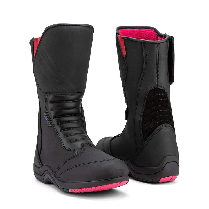 Damen-Touring-Motorradstiefel VIOLET WP, wasserabweisendes Mikrofaser-Obermaterial, abrieb- und schn