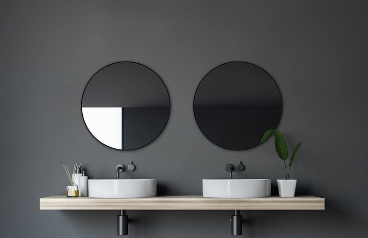 Talos Spiegel rund Black Circle - Spiegel schwarz mit Ø 60 cm - Wandspiegel mit hochwertigen Alumini