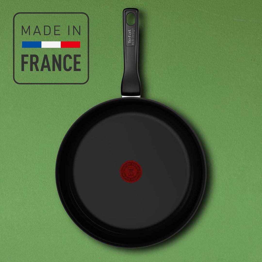 Tefal Renew On Black Bratpfanne 28 cm, Keramikversiegelung, umweltfreundlich recycelt, Thermo-Signal