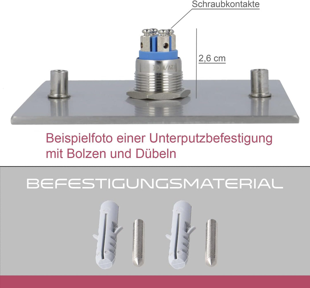 Jung-Edelstahl-Design V2A Edelstahl Türklingel Boston 12 anthrazit pulverbeschichtet. Klingelschild