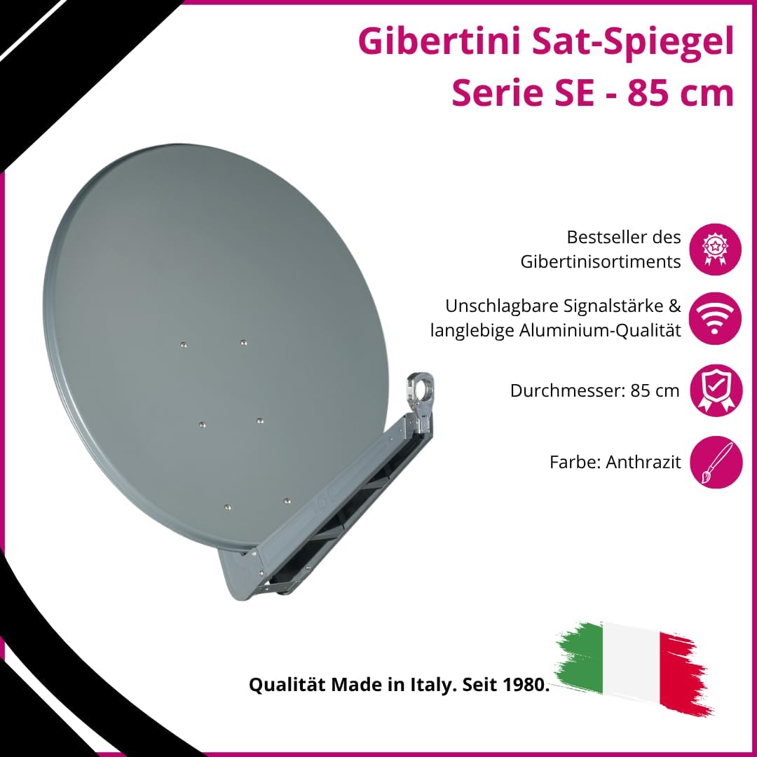 Spiegel SE Profi-Serie 85 cm anthrazit | Aluminium-Satspiegel Anthrazit - SE Profi-Serie 85cm, Anthr