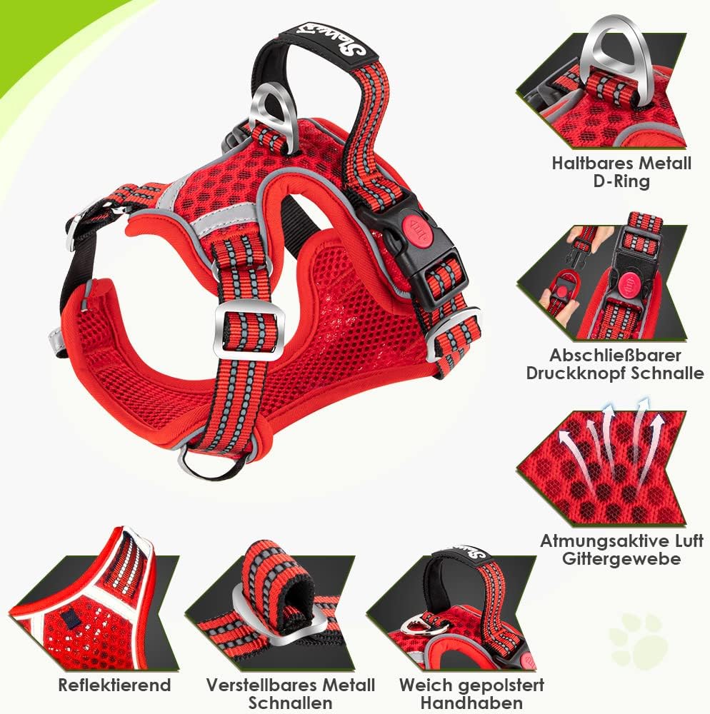 Eyein No-Pull Hundegeschirr, Air-Mesh Atmungsaktiv Brustgeschirr für kleine, mittelgrosse und grosse