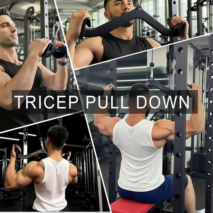 Ergonomic Design Lat Pull down Bar Grip Handle, Lat Pulldown Attachments, Strength Trainer for Athle