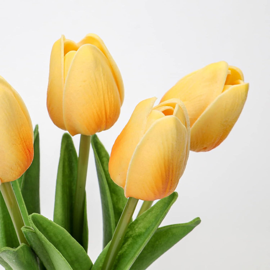 Kunstblumen Künstliche Tulpen Blumen Wie Echt Real Touch Tulpen, Höhe 30 cm, mit Vase aus Keramik, D