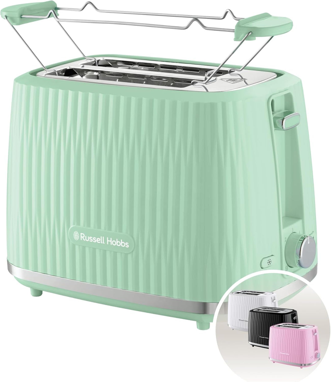 Russell Hobbs Toaster [für 2 Scheiben] Eden (6 Bräunungsstufen, Hebefunktion, Auftau-, Aufwärm- & St