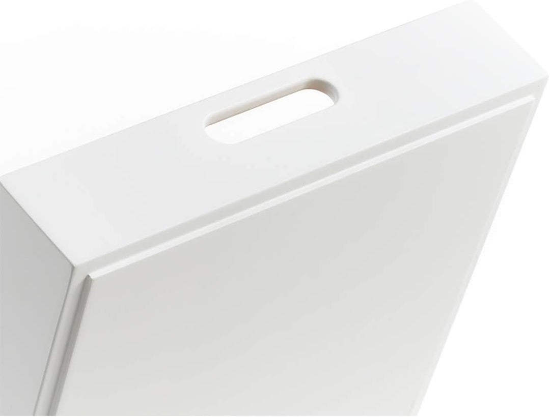 Zeller 13358 Aufbewahrungskiste, Bamboo, weiss, ca. 30 x 27 x 6 cm, stapelbar, seitliche Tragefgriff