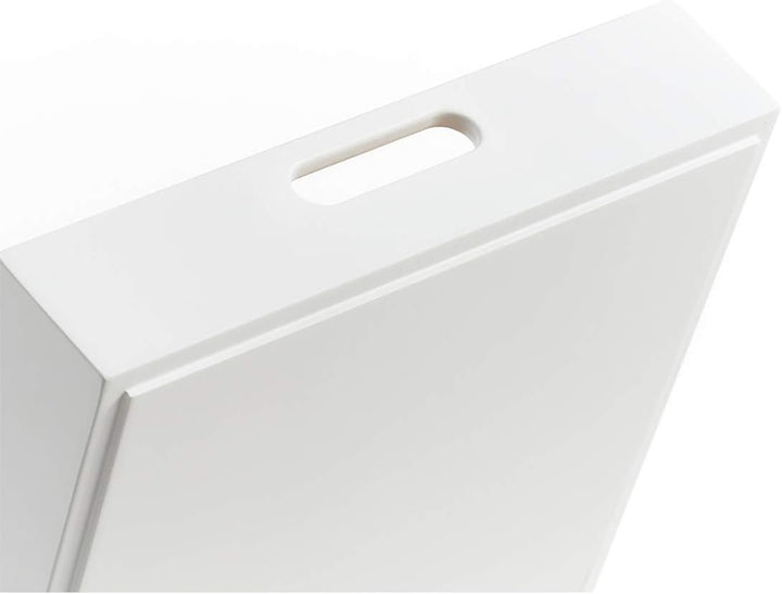 Zeller 13358 Aufbewahrungskiste, Bamboo, weiss, ca. 30 x 27 x 6 cm, stapelbar, seitliche Tragefgriff