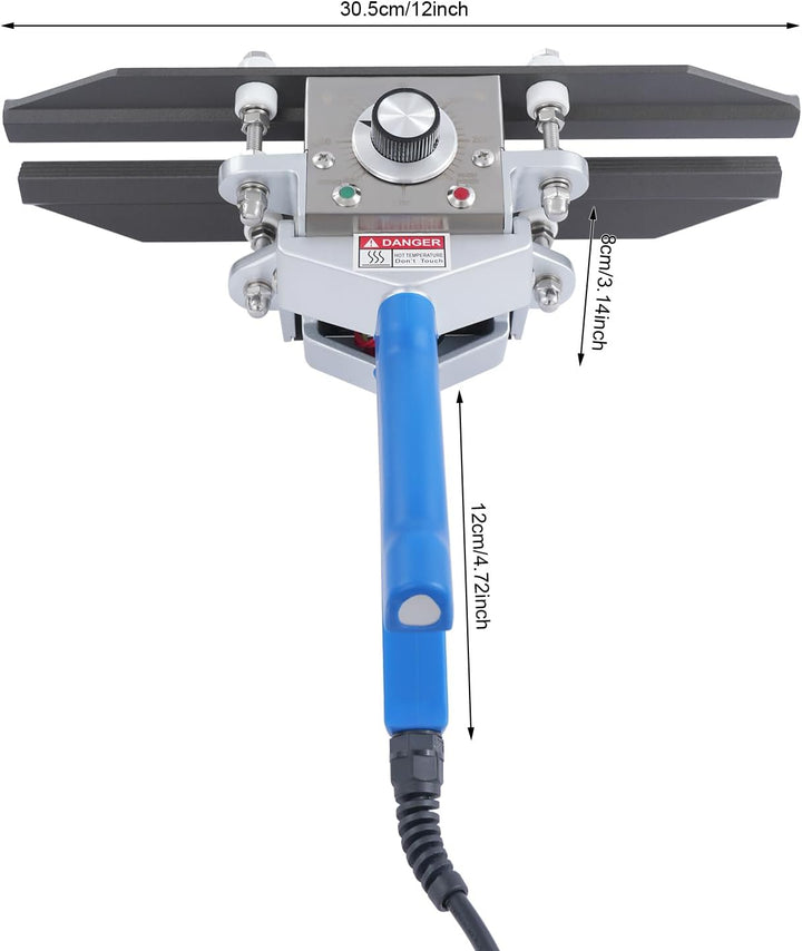 Handheld Heisssiegelgerät, 300mm (12"), 500W, 0-300℃, Versiegelungsgerät mit 1.8m langem Netzkabel,