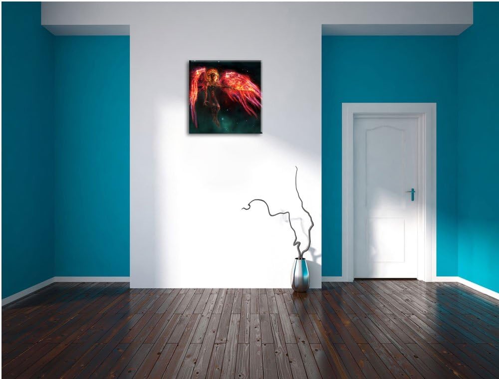 Alien Teufel im Weltraum, Format: 70x70 auf Leinwand, XXL riesige Bilder fertig gerahmt mit Keilrahm